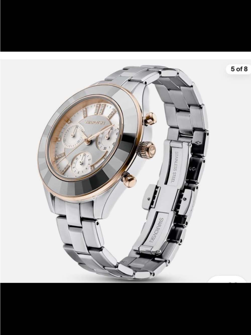 Swarovski Octea Lux Sport watch Swiss Made, Metal bracelet, Silver tone verified - Picture 12 of 13